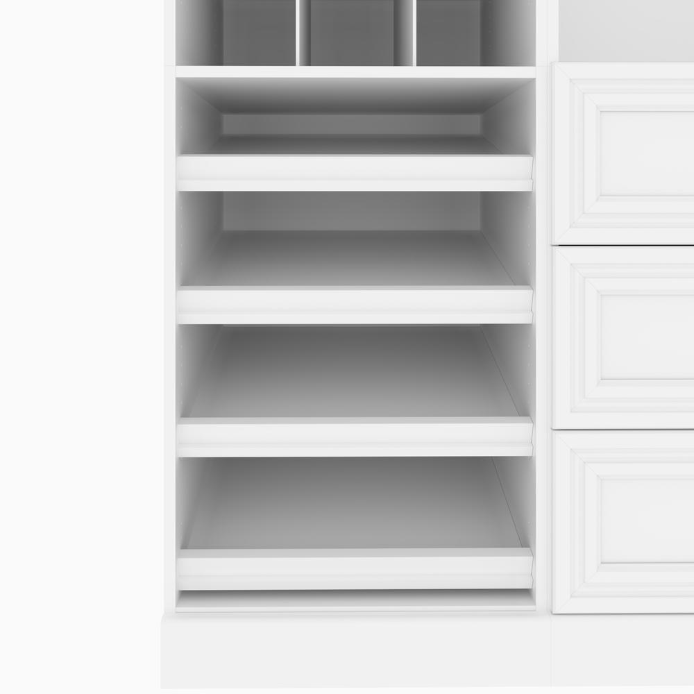 Versatile 61W Closet Organizer System with Drawers in White. Picture 12