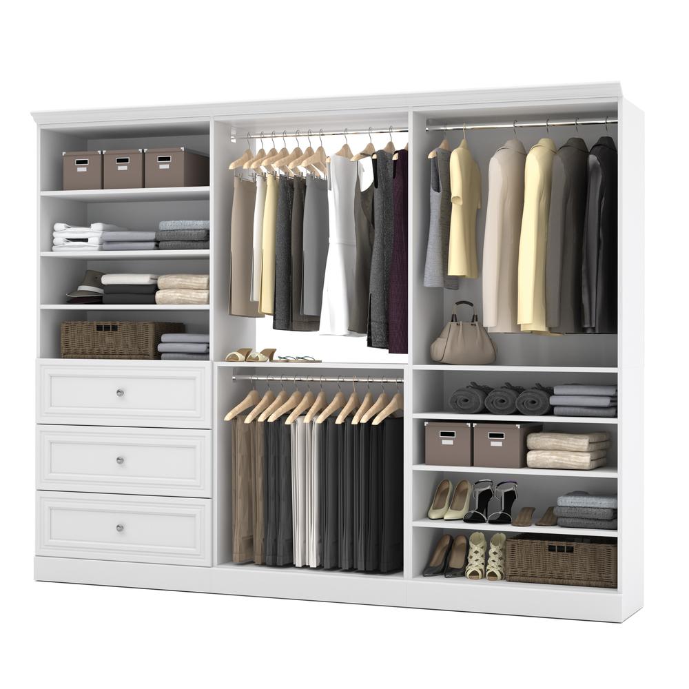 Versatile 108W Closet Organizer System in White. Picture 1