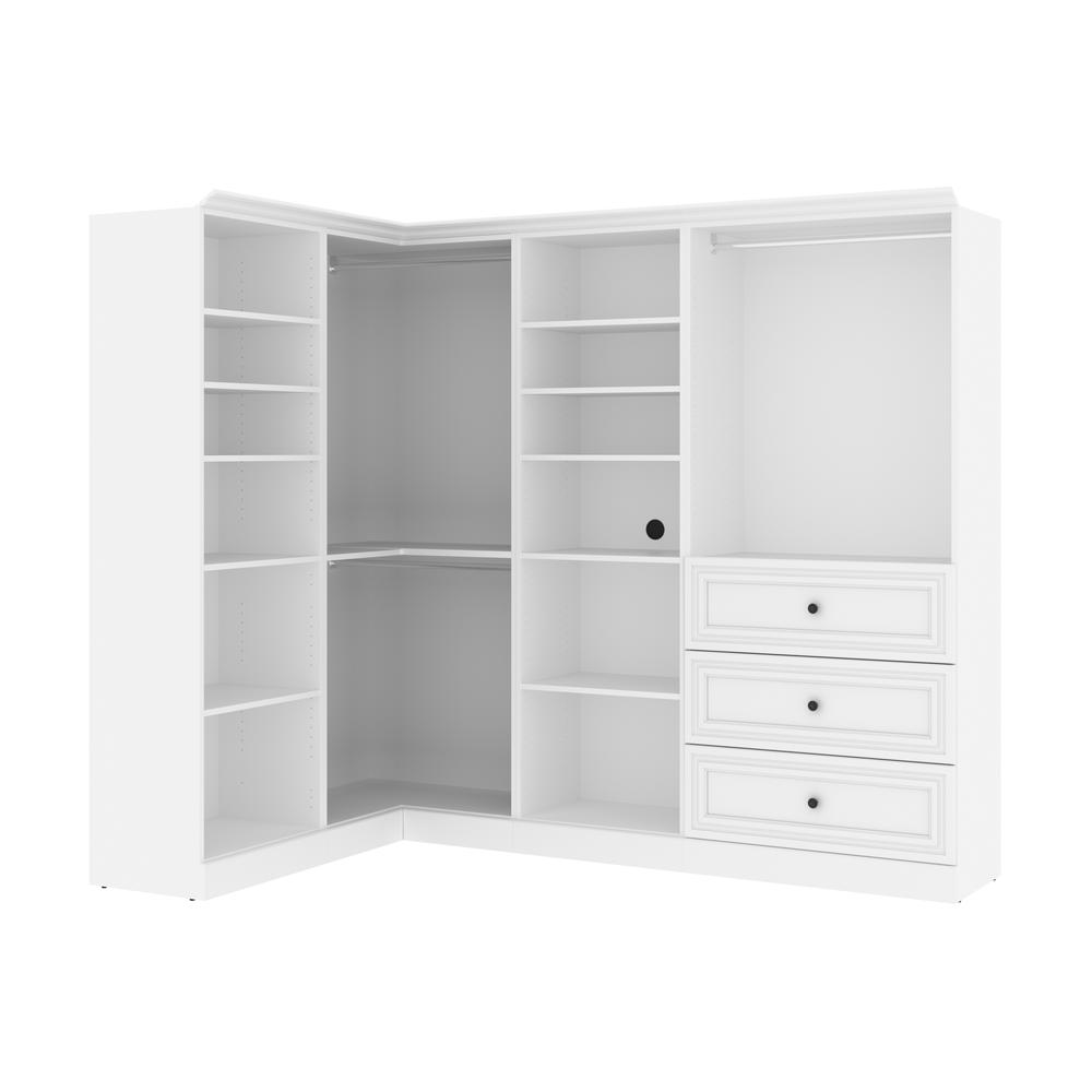 Versatile 97W Walk-In Closet Organizer in White. Picture 2
