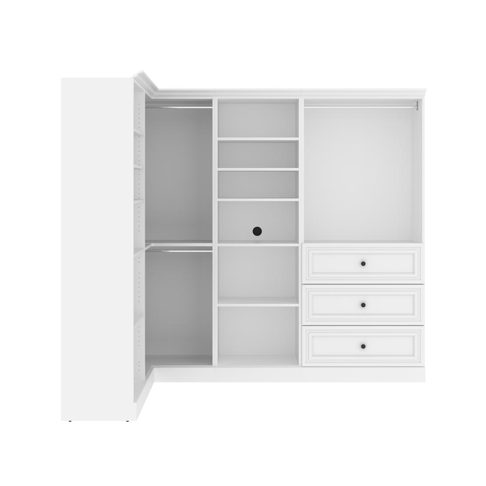 Versatile 97W Walk-In Closet Organizer in White. Picture 1