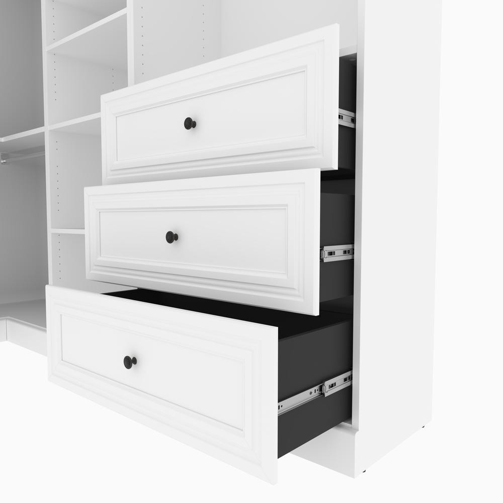 Versatile 97W Walk-In Closet Organizer in White. Picture 6