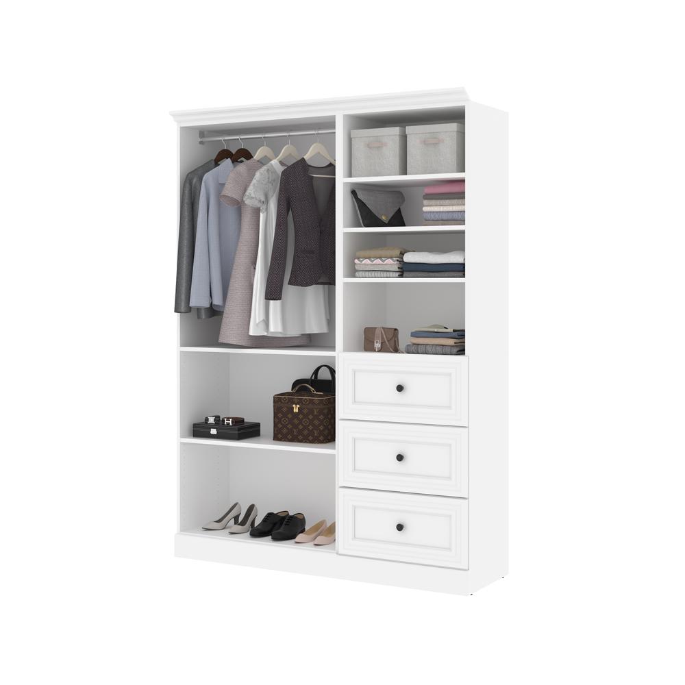 Versatile 61W Closet Organizer System in White. Picture 3