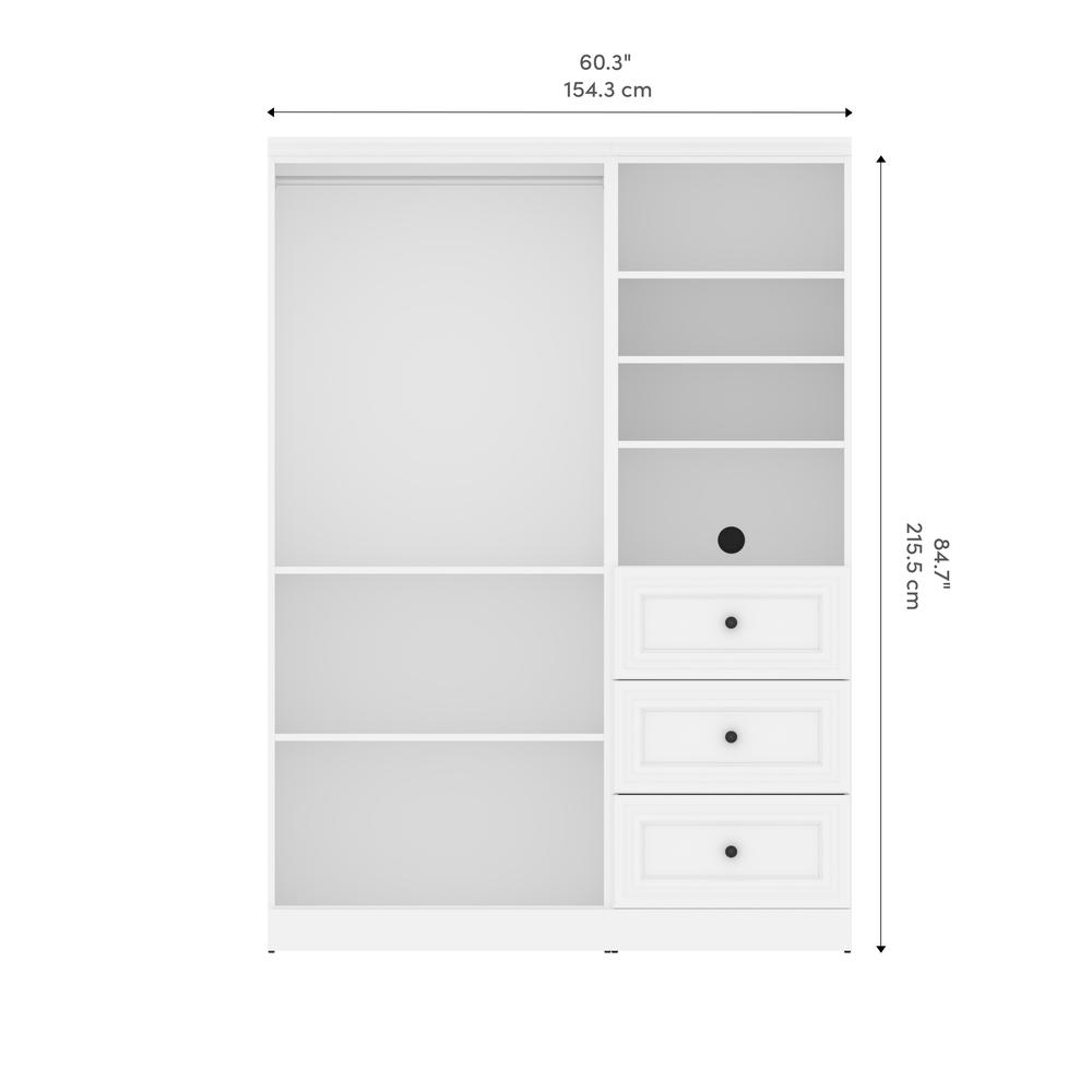 Versatile 61W Closet Organizer System in White. Picture 11