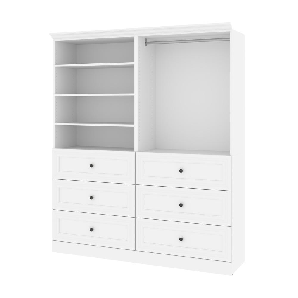 Versatile 72W Closet Organizer with Drawers in White. Picture 2
