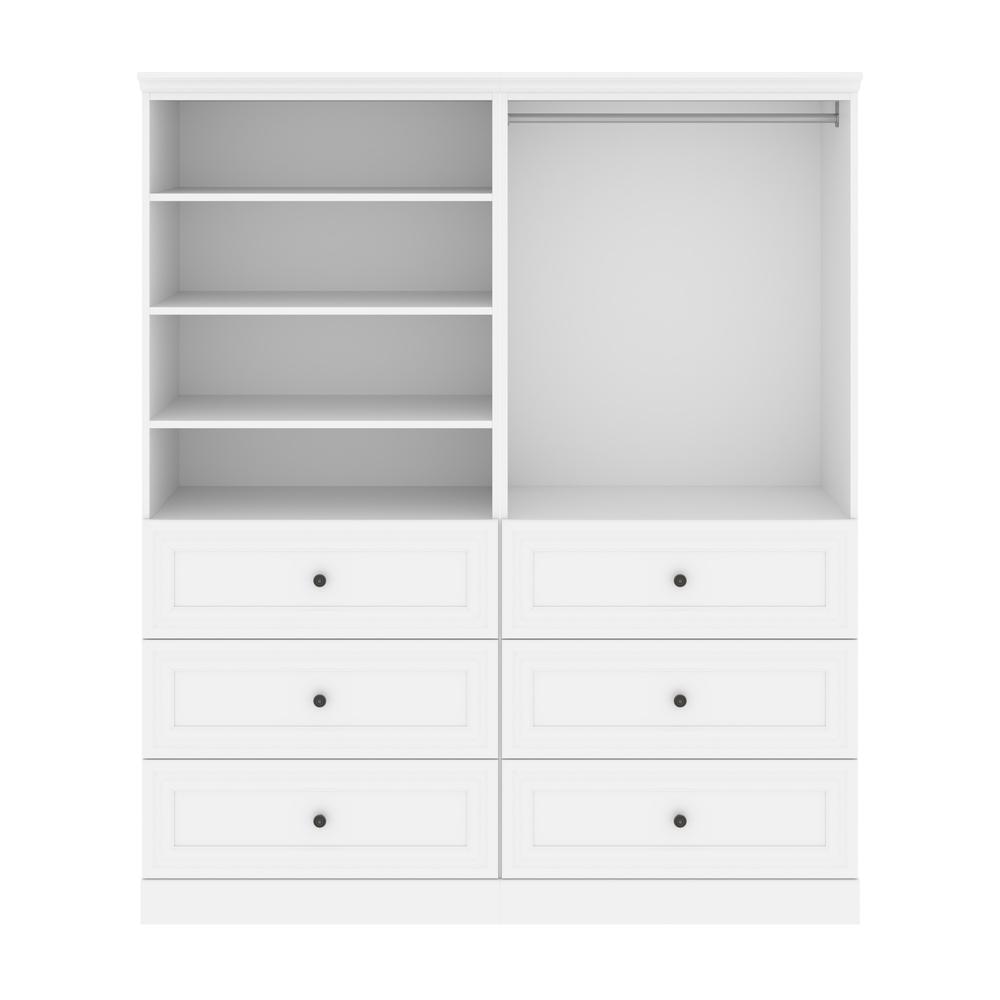 Versatile 72W Closet Organizer with Drawers in White. Picture 1