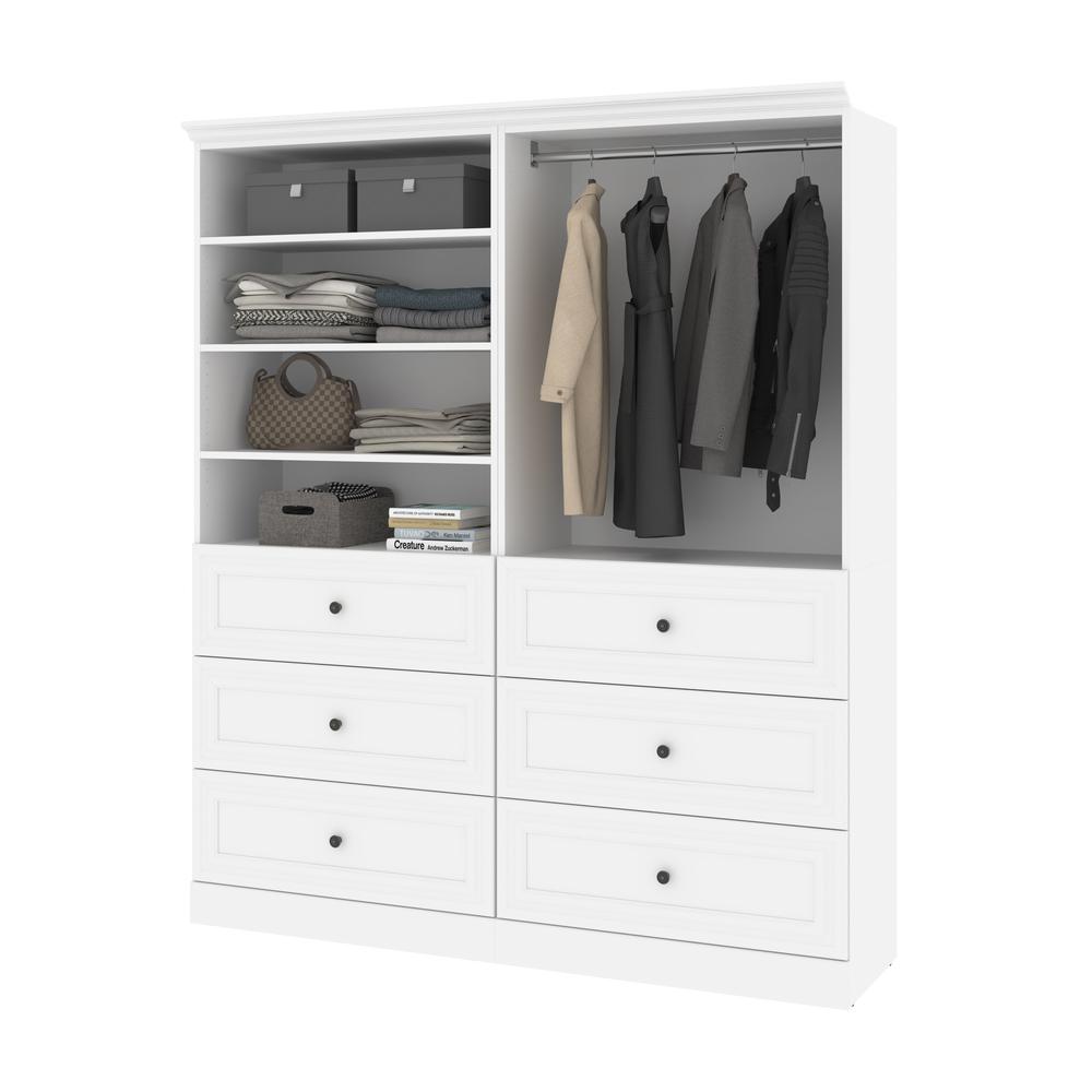 Versatile 72W Closet Organizer with Drawers in White. Picture 3