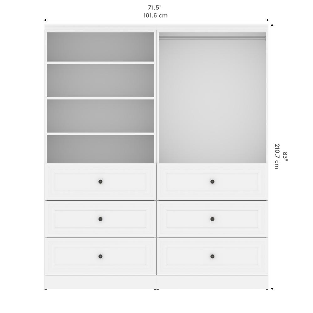 Versatile 72W Closet Organizer with Drawers in White. Picture 11