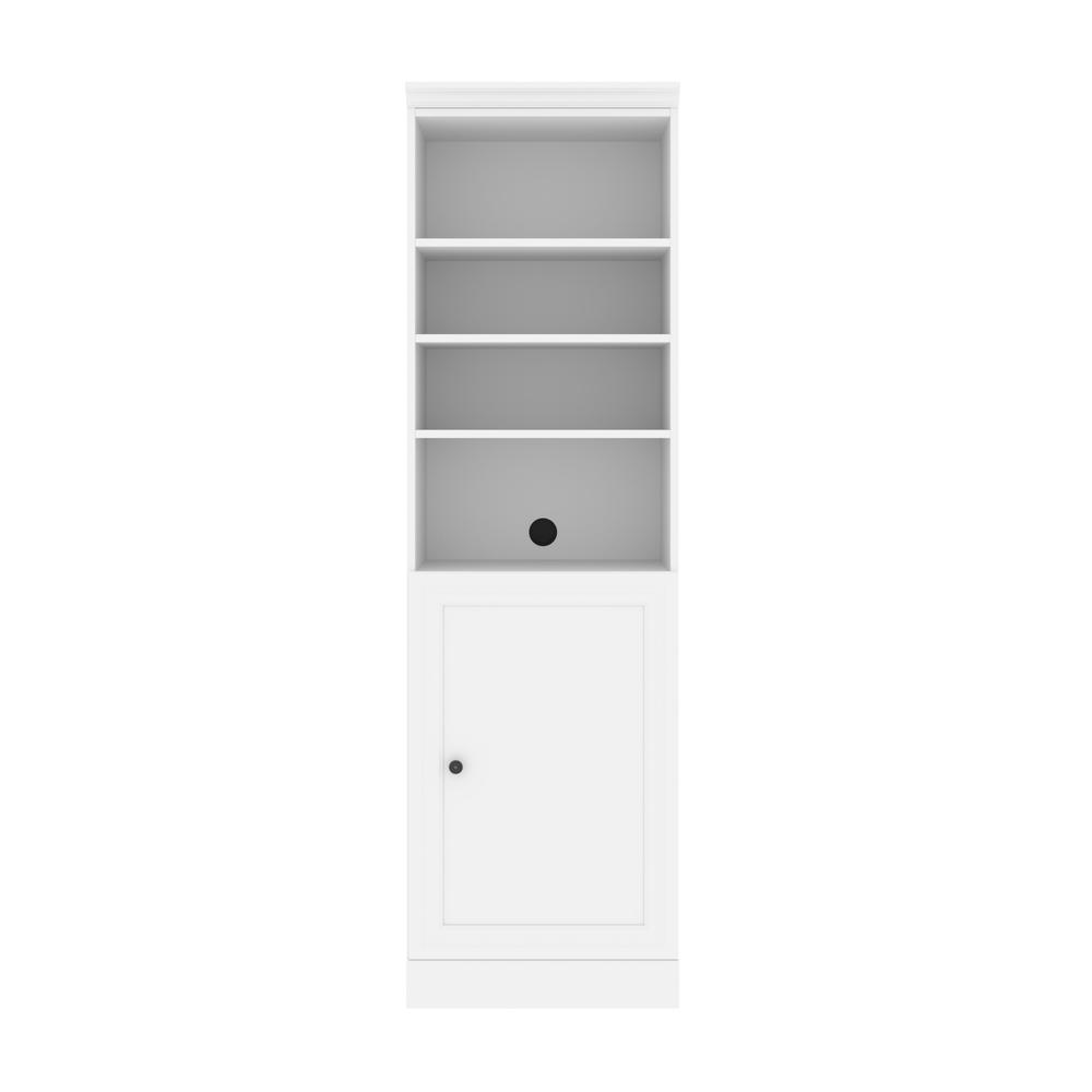 Versatile 25W Closet Organizer with Doors in White. Picture 1