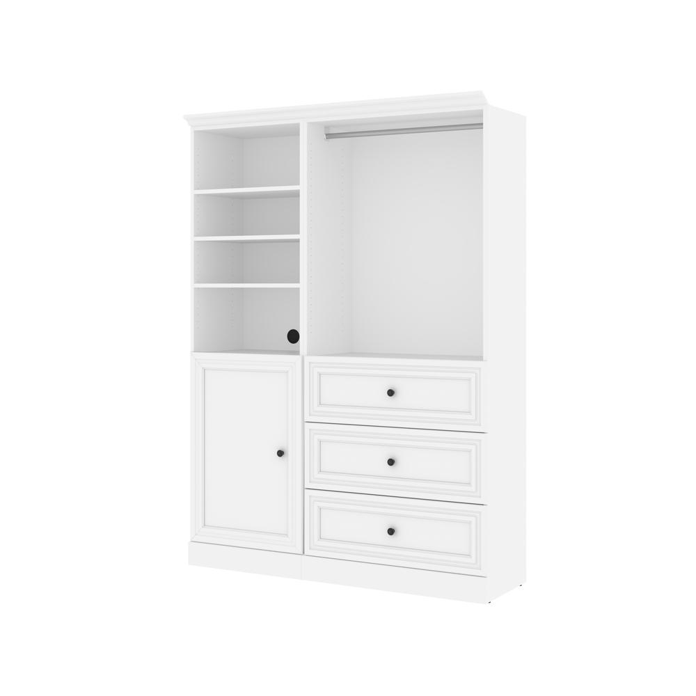 Versatile 61W Closet Organizer System with Doors in White. Picture 2