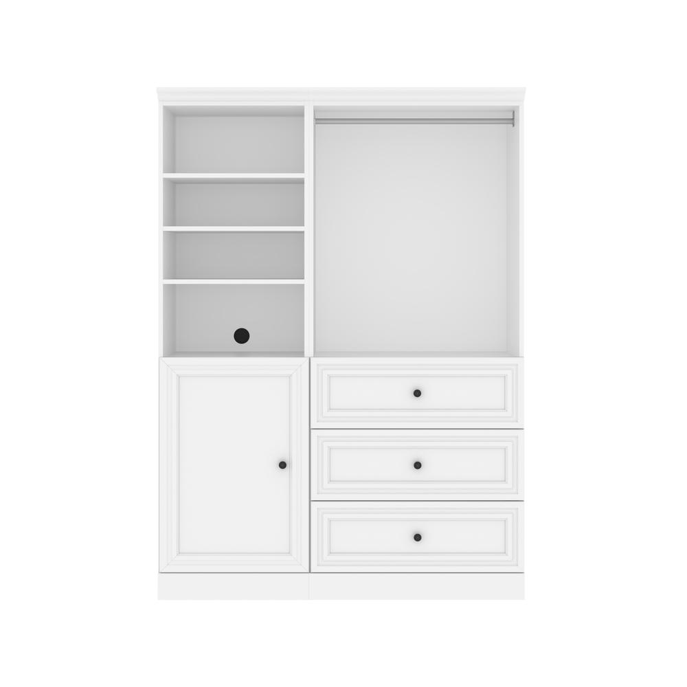 Versatile 61W Closet Organizer System with Doors in White. Picture 1
