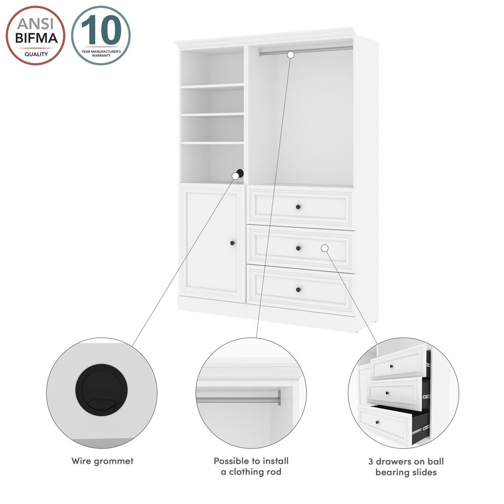 Versatile 61W Closet Organizer System with Doors in White. Picture 4