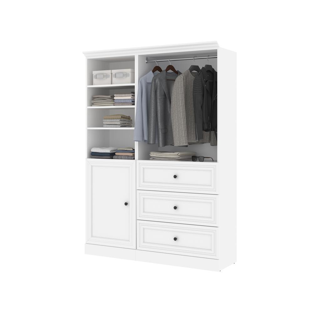 Versatile 61W Closet Organizer System with Doors in White. Picture 3