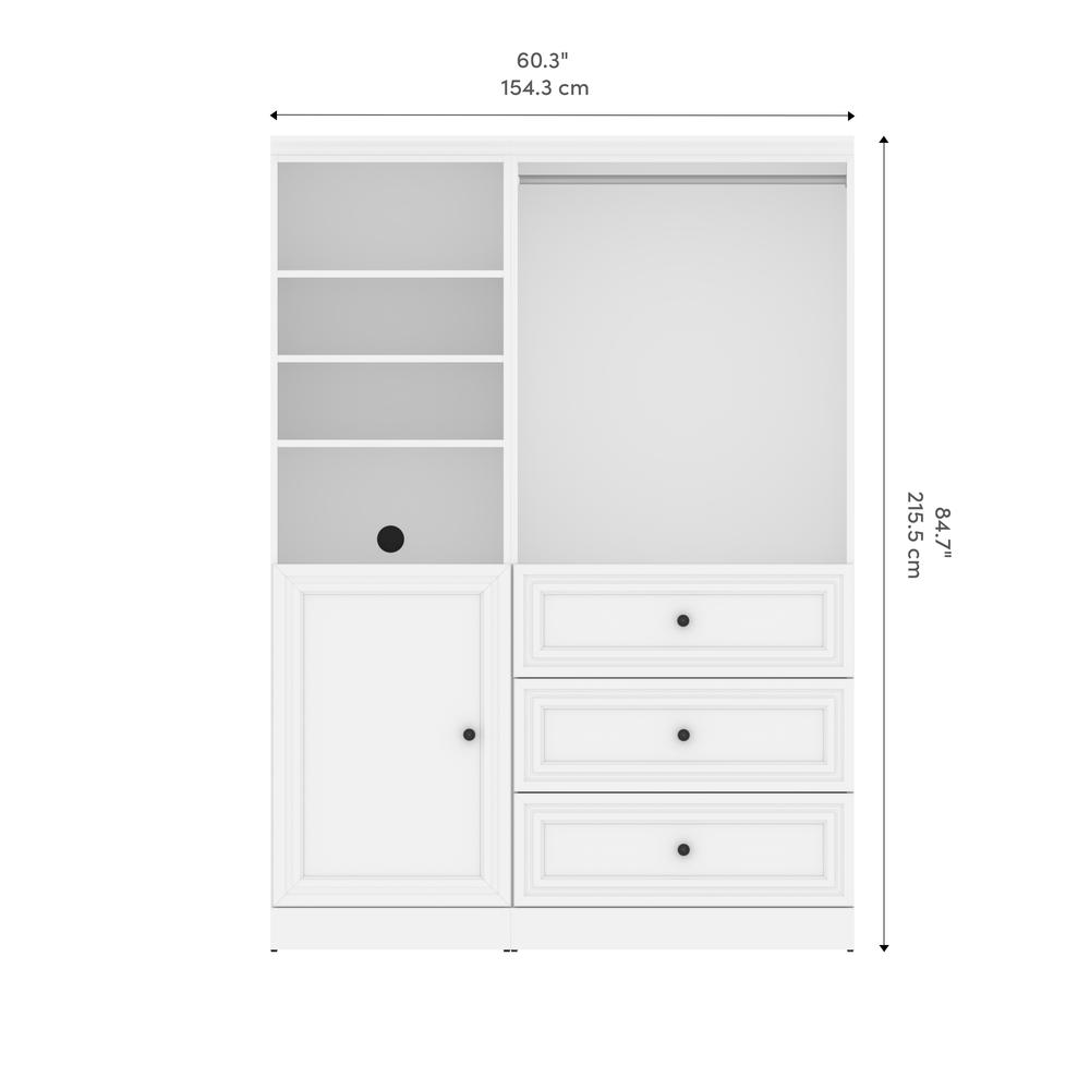 Versatile 61W Closet Organizer System with Doors in White. Picture 12