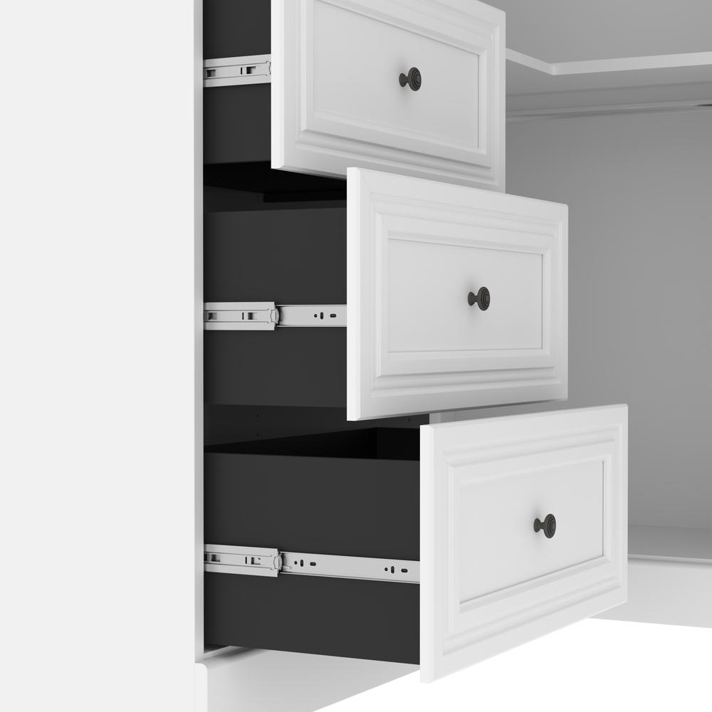Versatile 108W U-Shaped Walk-In Closet Organizer in White. Picture 6