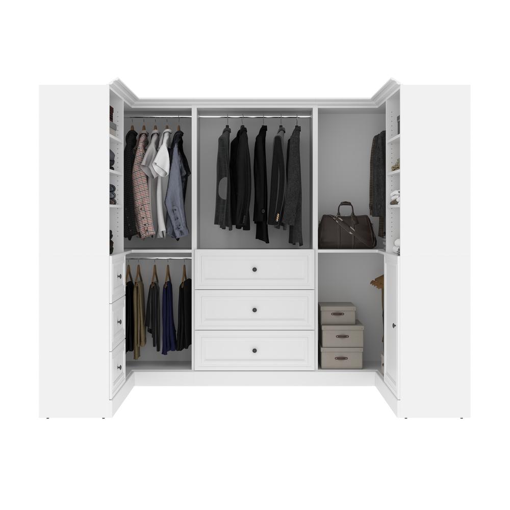 Versatile 108W U-Shaped Walk-In Closet Organizer in White. Picture 3