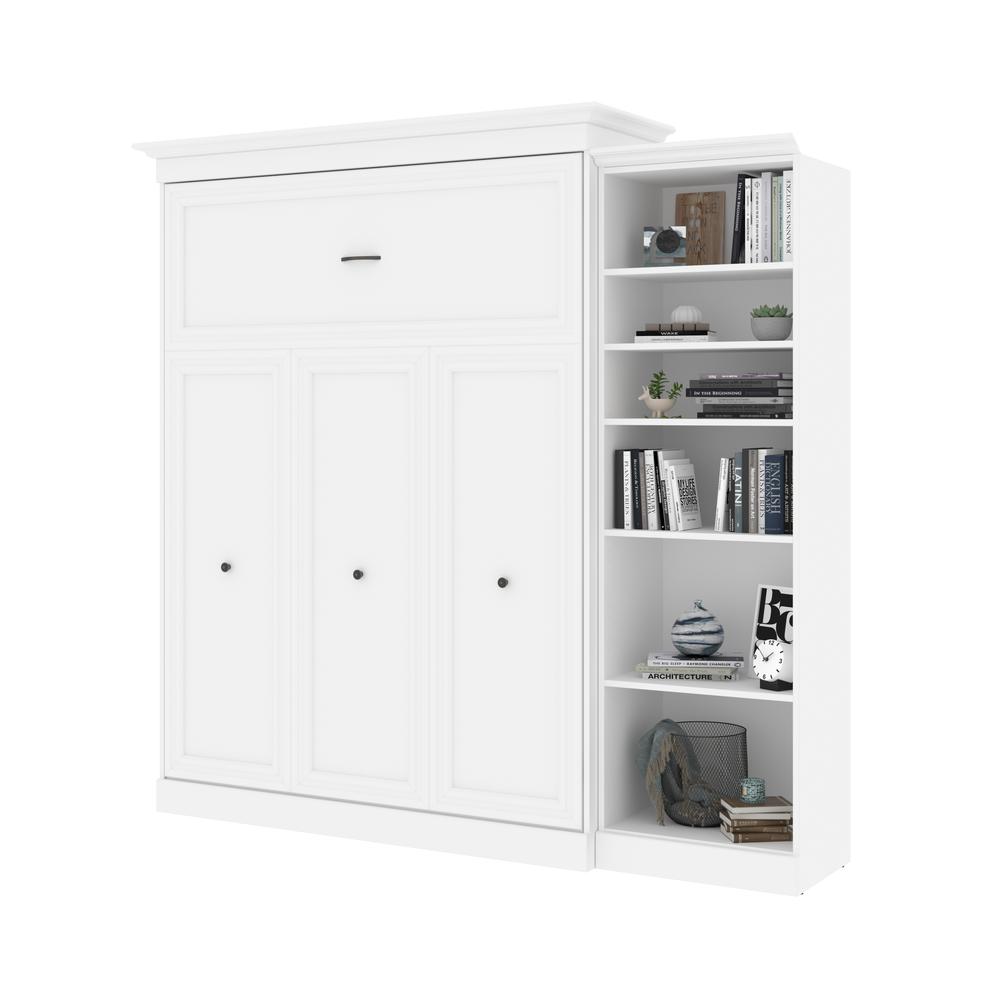 Versatile Queen Murphy Bed with Closet Organizer (92W) in White. Picture 3