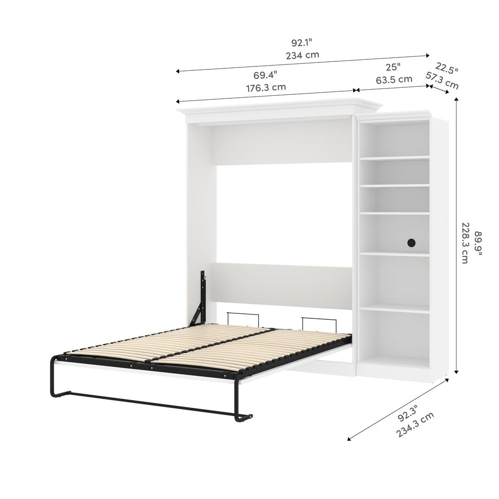 Versatile Queen Murphy Bed with Closet Organizer (92W) in White. Picture 12