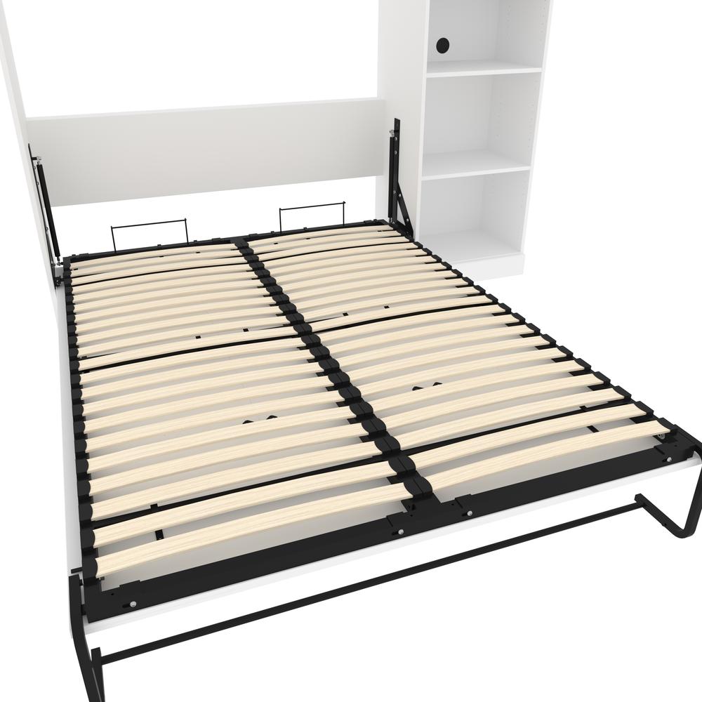 Versatile Queen Murphy Bed with Closet Organizer (92W) in White. Picture 16