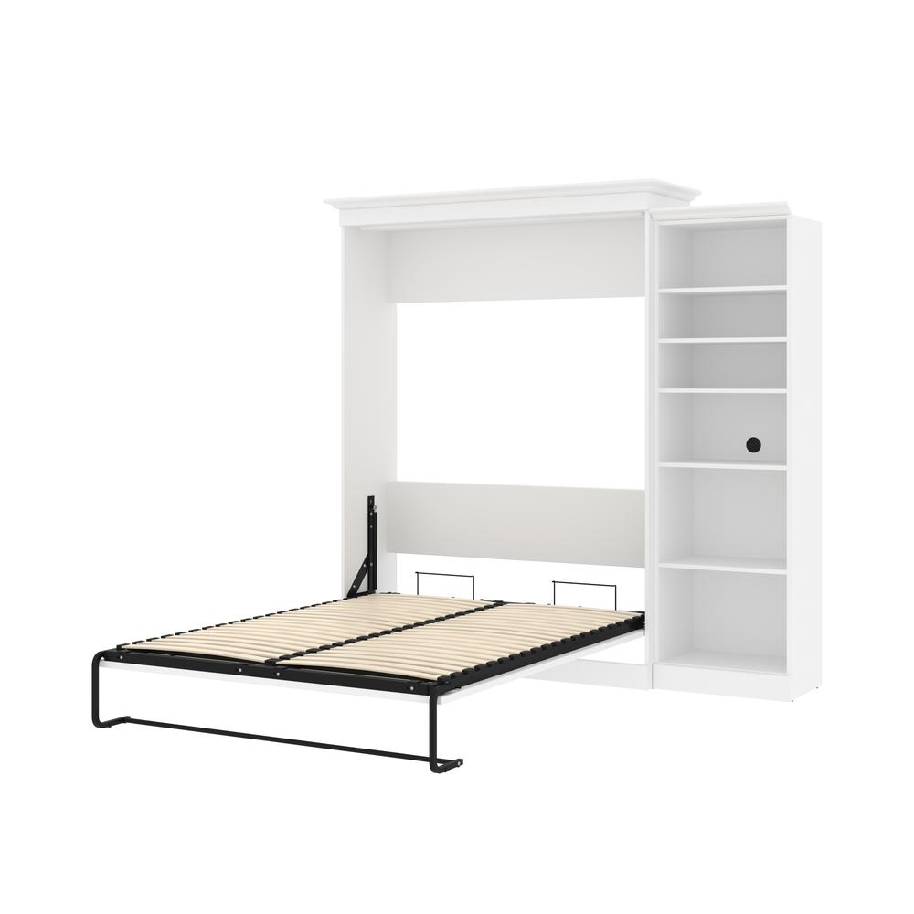 Versatile Queen Murphy Bed with Closet Organizer (92W) in White. Picture 7