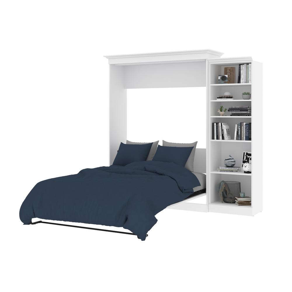 Versatile Queen Murphy Bed with Closet Organizer (92W) in White. Picture 24