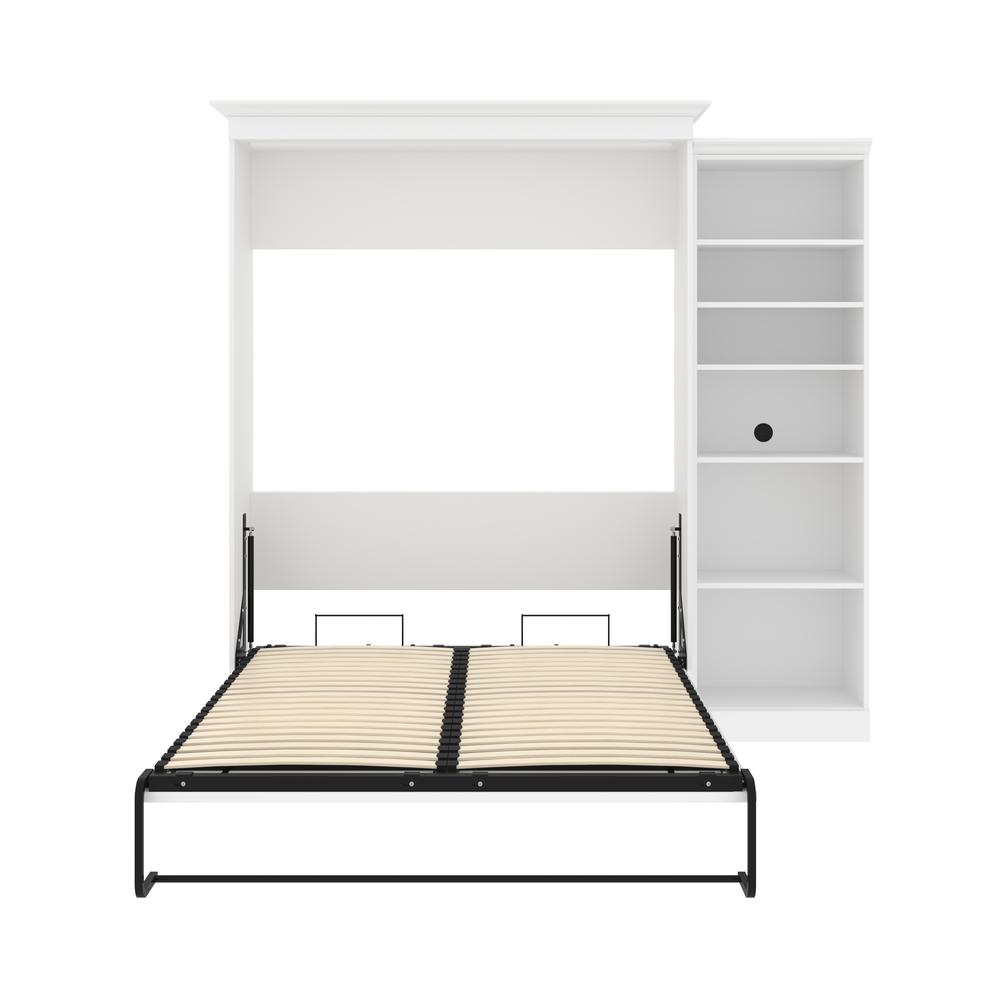 Versatile Queen Murphy Bed with Closet Organizer (92W) in White. Picture 8