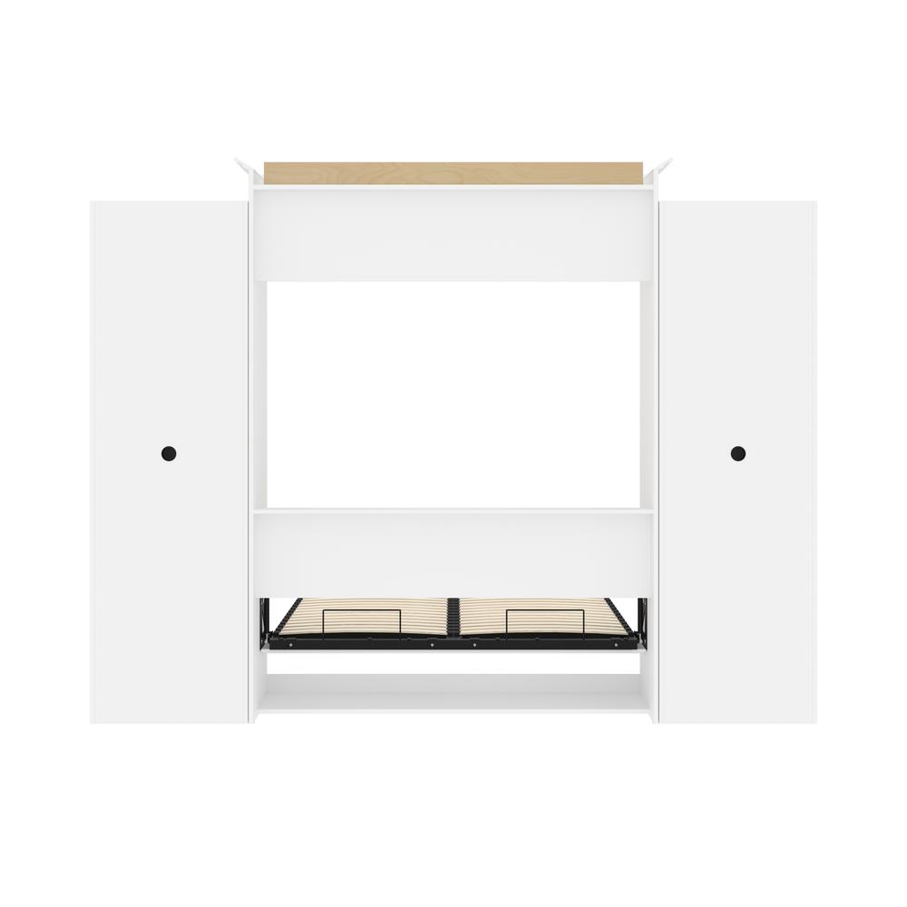 Versatile Queen Murphy Bed and 2 Closet Organizers (115W) in White. Picture 4