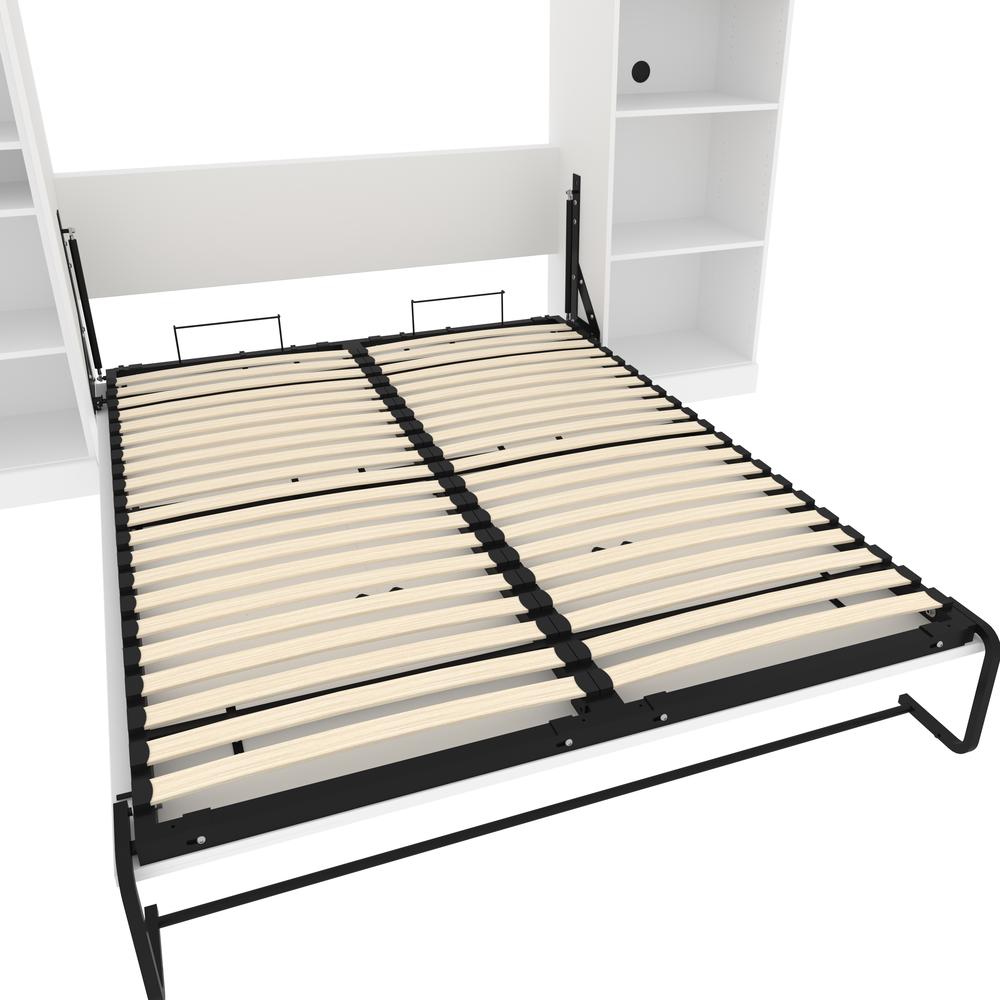 Versatile Queen Murphy Bed and 2 Closet Organizers (115W) in White. Picture 18