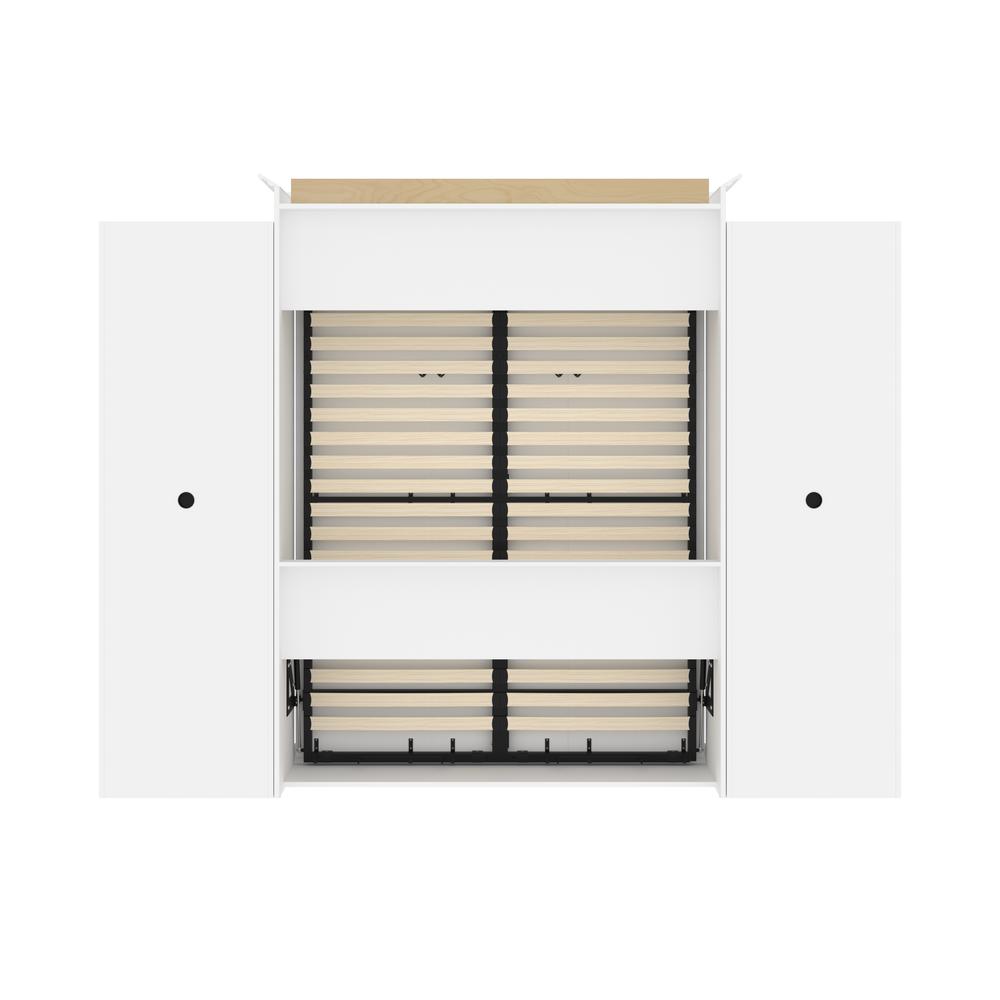 Versatile Queen Murphy Bed and 2 Closet Organizers (115W) in White. Picture 6