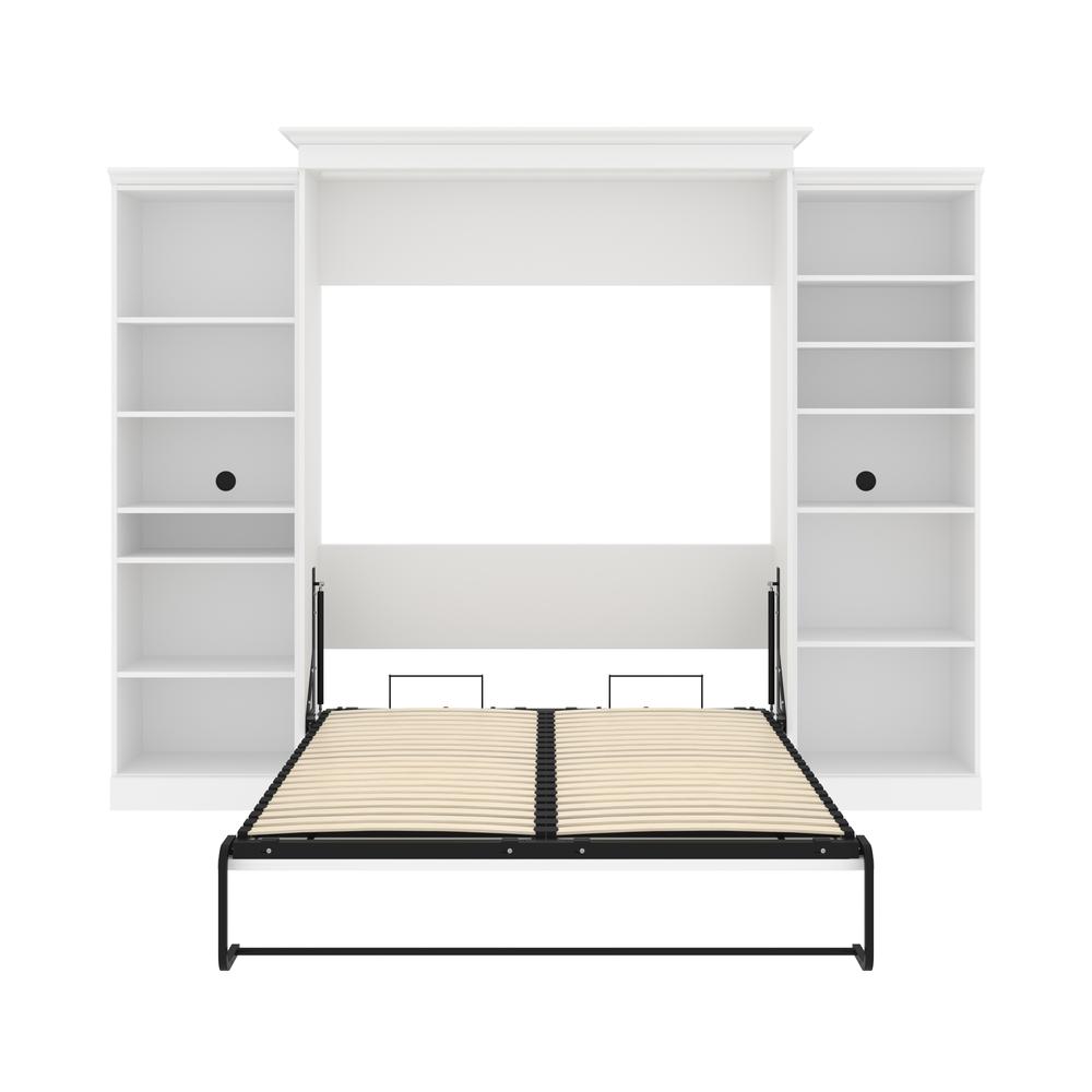 Versatile Queen Murphy Bed and 2 Closet Organizers (115W) in White. Picture 8