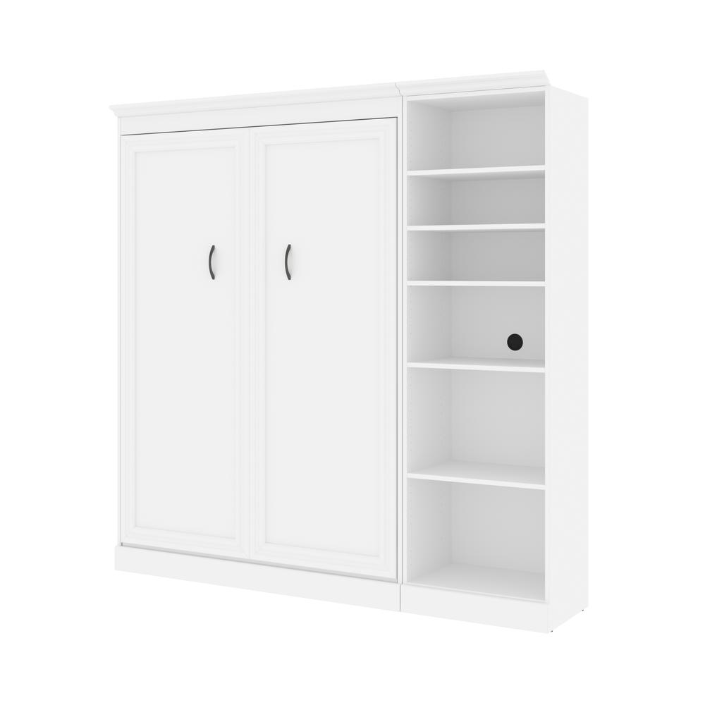 Versatile Full Murphy Bed and Closet Organizer (109W) in White. Picture 2