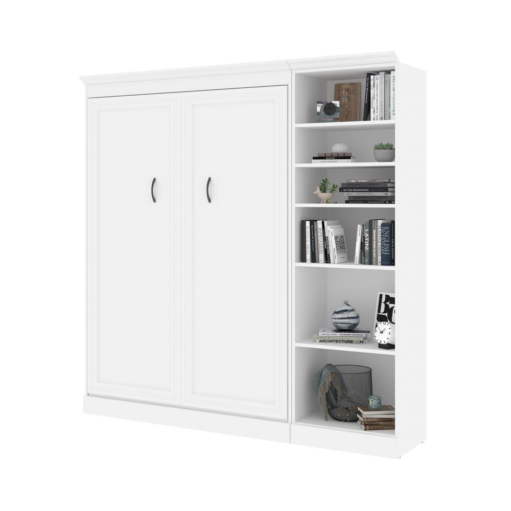 Versatile Full Murphy Bed and Closet Organizer (109W) in White. Picture 3
