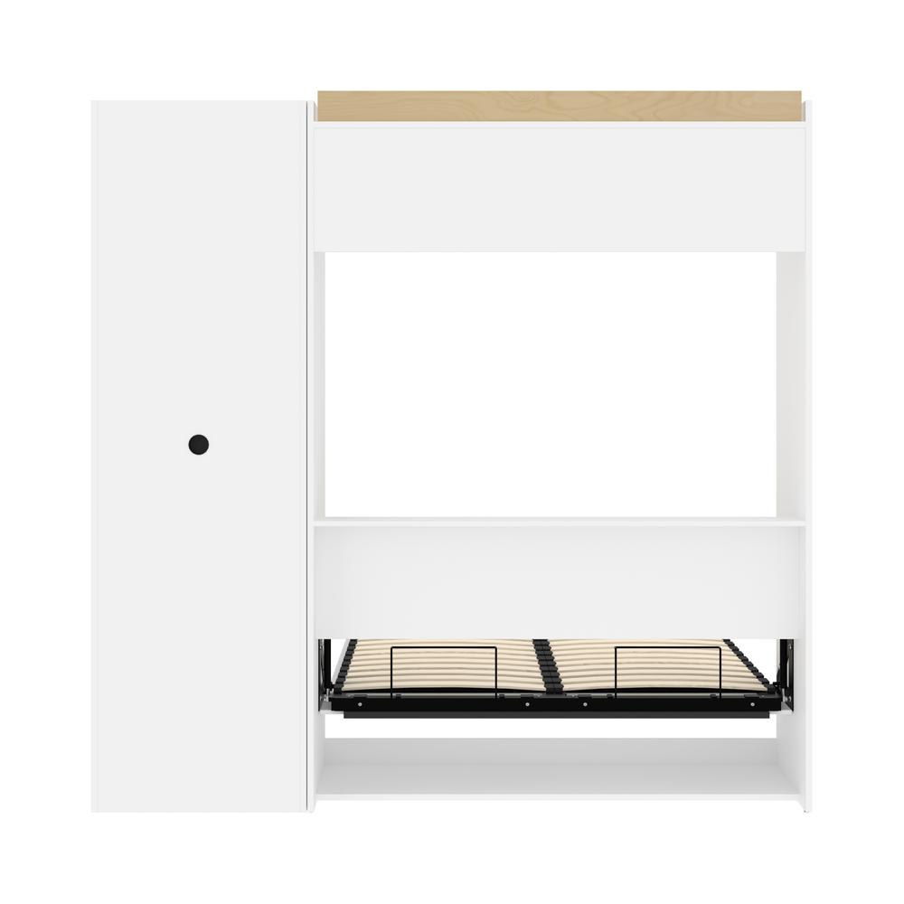Versatile Full Murphy Bed and Closet Organizer (109W) in White. Picture 4