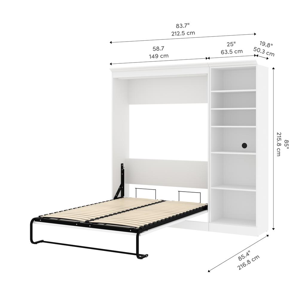 Versatile Full Murphy Bed and Closet Organizer (109W) in White. Picture 14