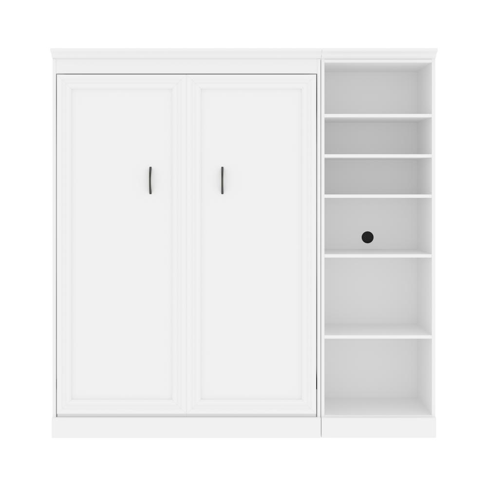 Versatile Full Murphy Bed and Closet Organizer (109W) in White. Picture 1