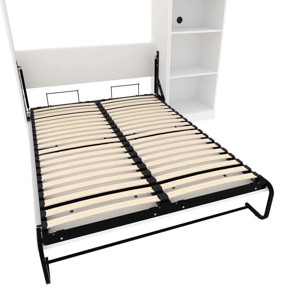 Versatile Full Murphy Bed and Closet Organizer (109W) in White. Picture 18