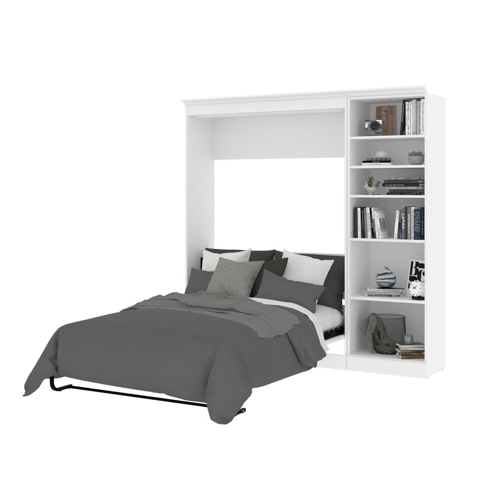 Versatile Full Murphy Bed and Closet Organizer (109W) in White. Picture 10