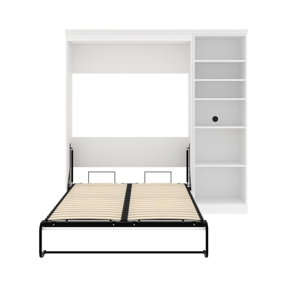 Versatile Full Murphy Bed and Closet Organizer (109W) in White. Picture 9