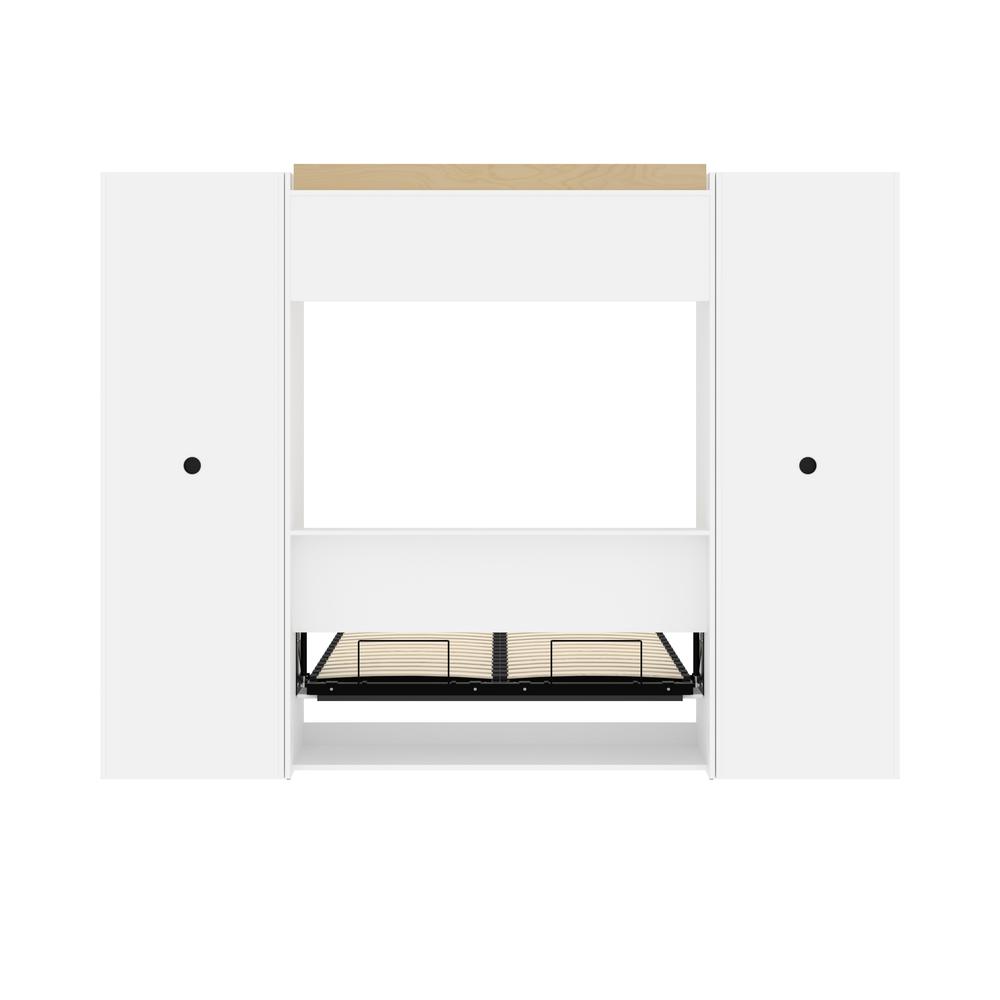 Versatile Full Murphy Bed and 2 Closet Organizers (109W) in White. Picture 4