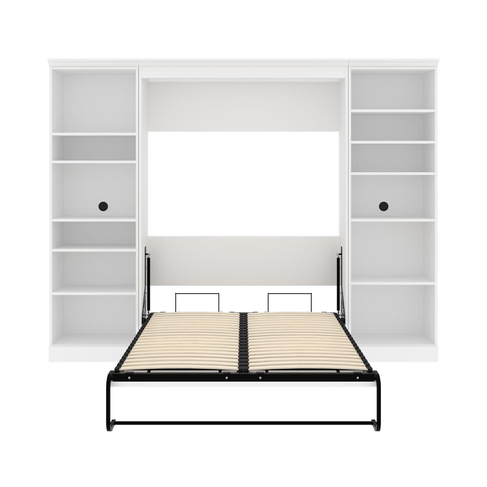 Versatile Full Murphy Bed and 2 Closet Organizers (109W) in White. Picture 9