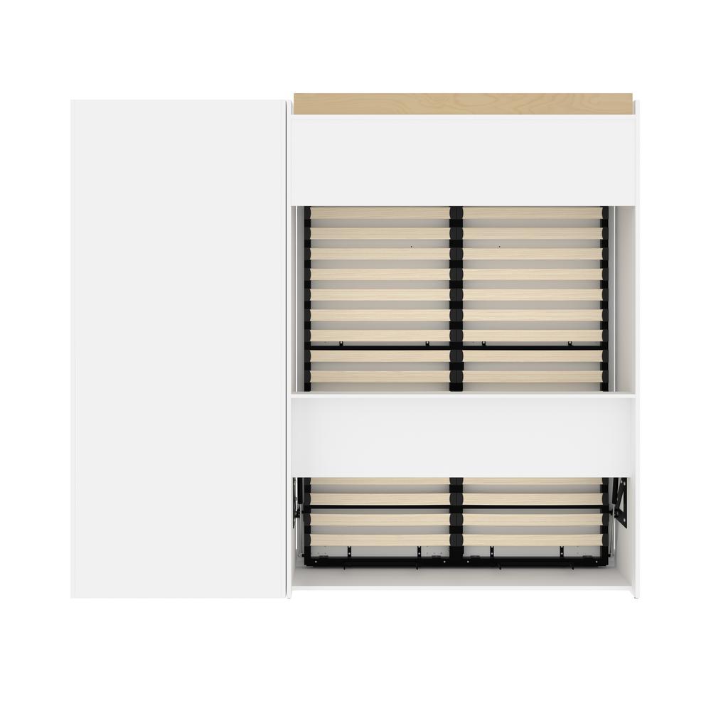 Versatile Full Murphy Bed and Closet Organizer with Drawers (95W) in White. Picture 6