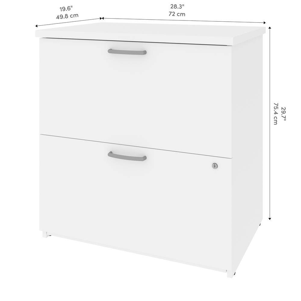 Bestar Universel 29W Lateral File Cabinet  , White. Picture 8