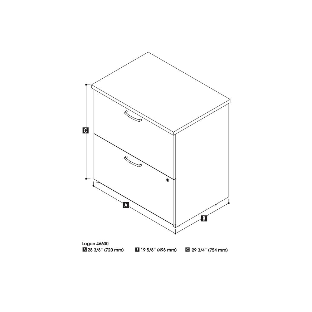 Bestar Universel 29W Lateral File Cabinet  , White. Picture 10