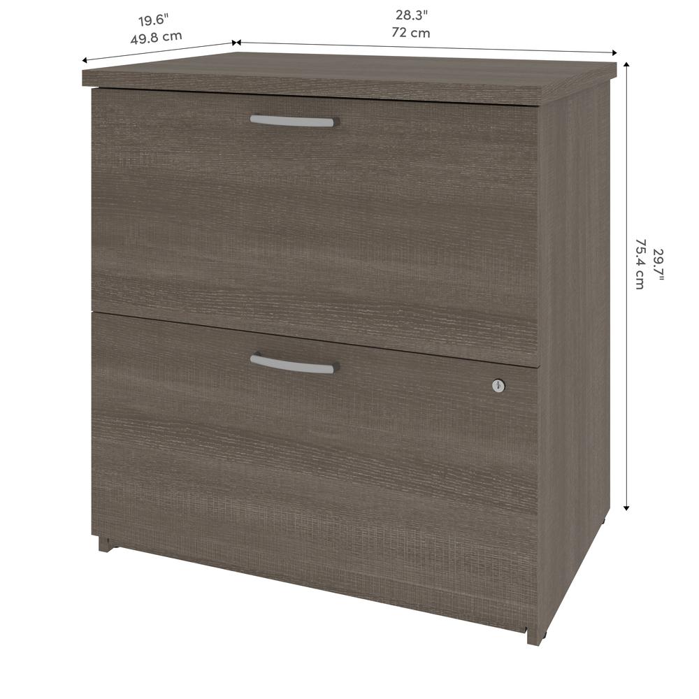 Bestar Universel 29W Lateral File Cabinet  , Bark Grey. Picture 8