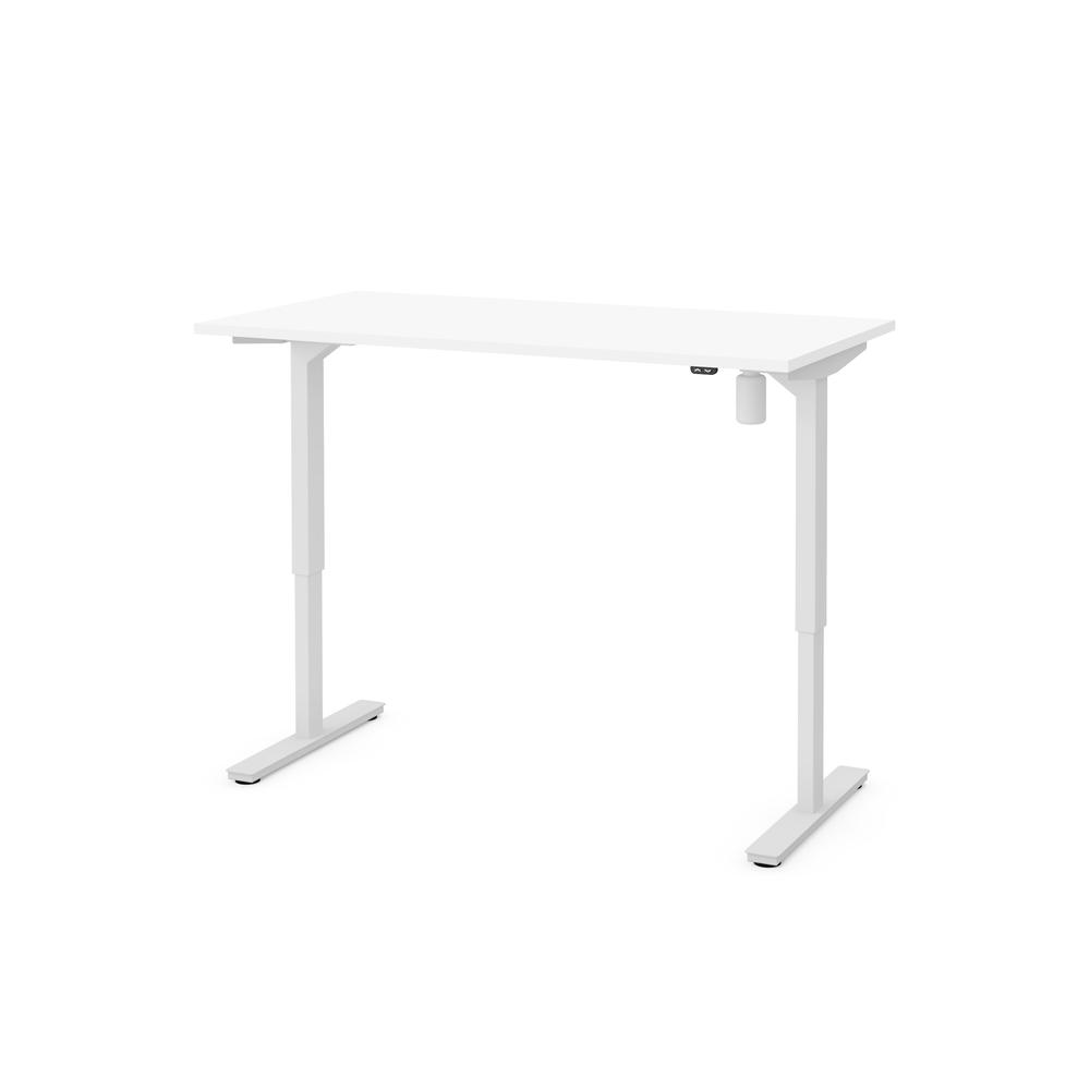 Bestar 30" x 60" Electric Height adjustable table in White. Picture 2