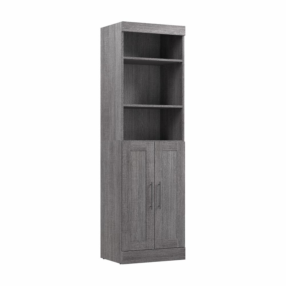 Pur 25W Closet Organizer with Doors in Bark Gray. Picture 1