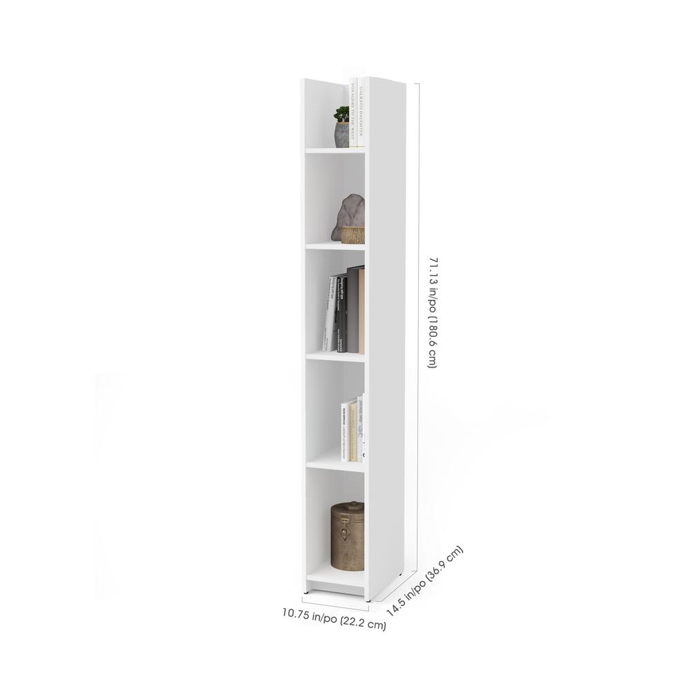 Bestar Small Space 10-inch Storage Tower in White. Picture 2