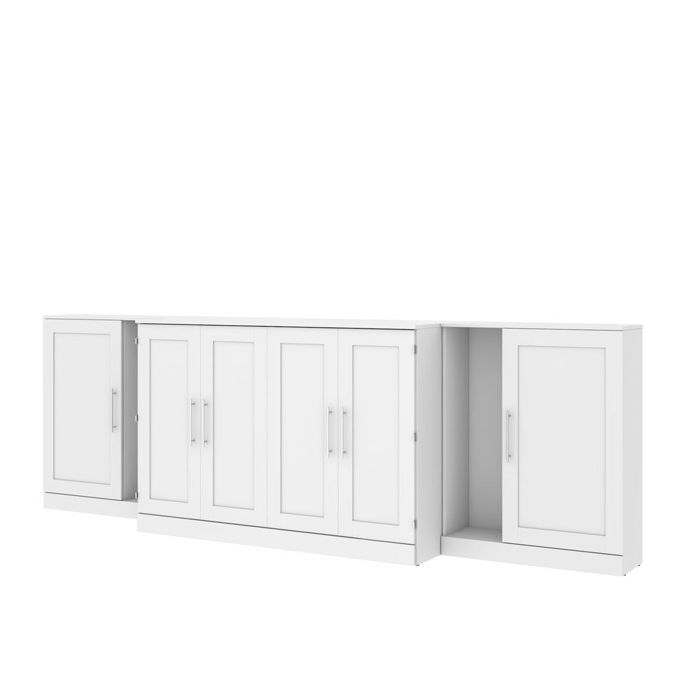 Pur by Bestar Queen Cabinet Bed with Two Storage Units - White. Picture 2