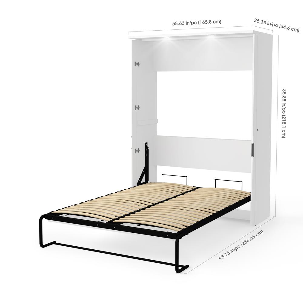 Bestar Lumina 3-Piece Full Wall Bed and 2 Storage Units in White. Picture 3