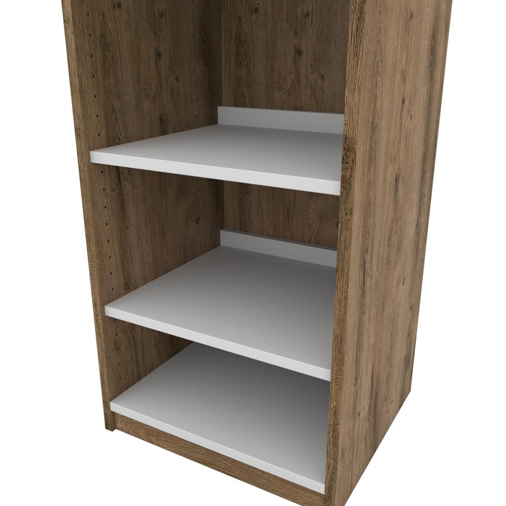 Cielo 19.5" Shoe/Closet Storage Unit Featuring Reversible Shelves in Rustic Brown and White. Picture 3
