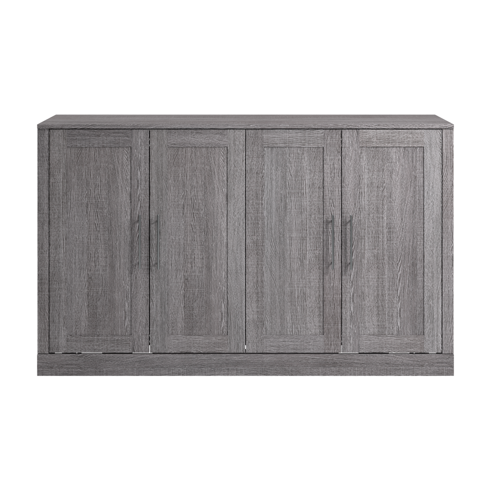 75W Queen Cabinet Bed with Mattress in Bark Grey. Picture 2